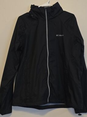 Columbia Windbreaker Jacket Switchback III Waterproof W’s XL Black Full Zip Hood